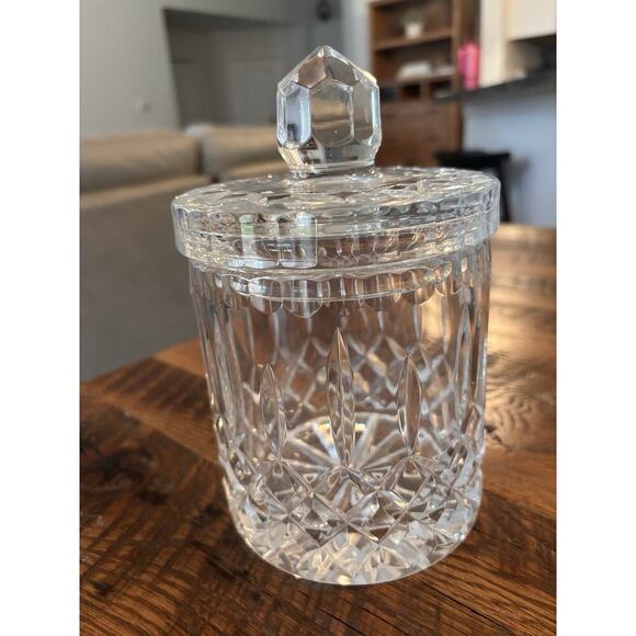 24% Genuine Lead Crystal Lid & Label Western Germany Hand Cut Ice Biscuit Candy - Picture 3 of 9